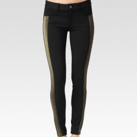 black pants gold stripe